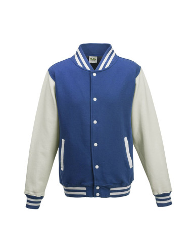 AWDIS JH043 - Baseball-Sweatshirt  Farben:Royal Blue/White